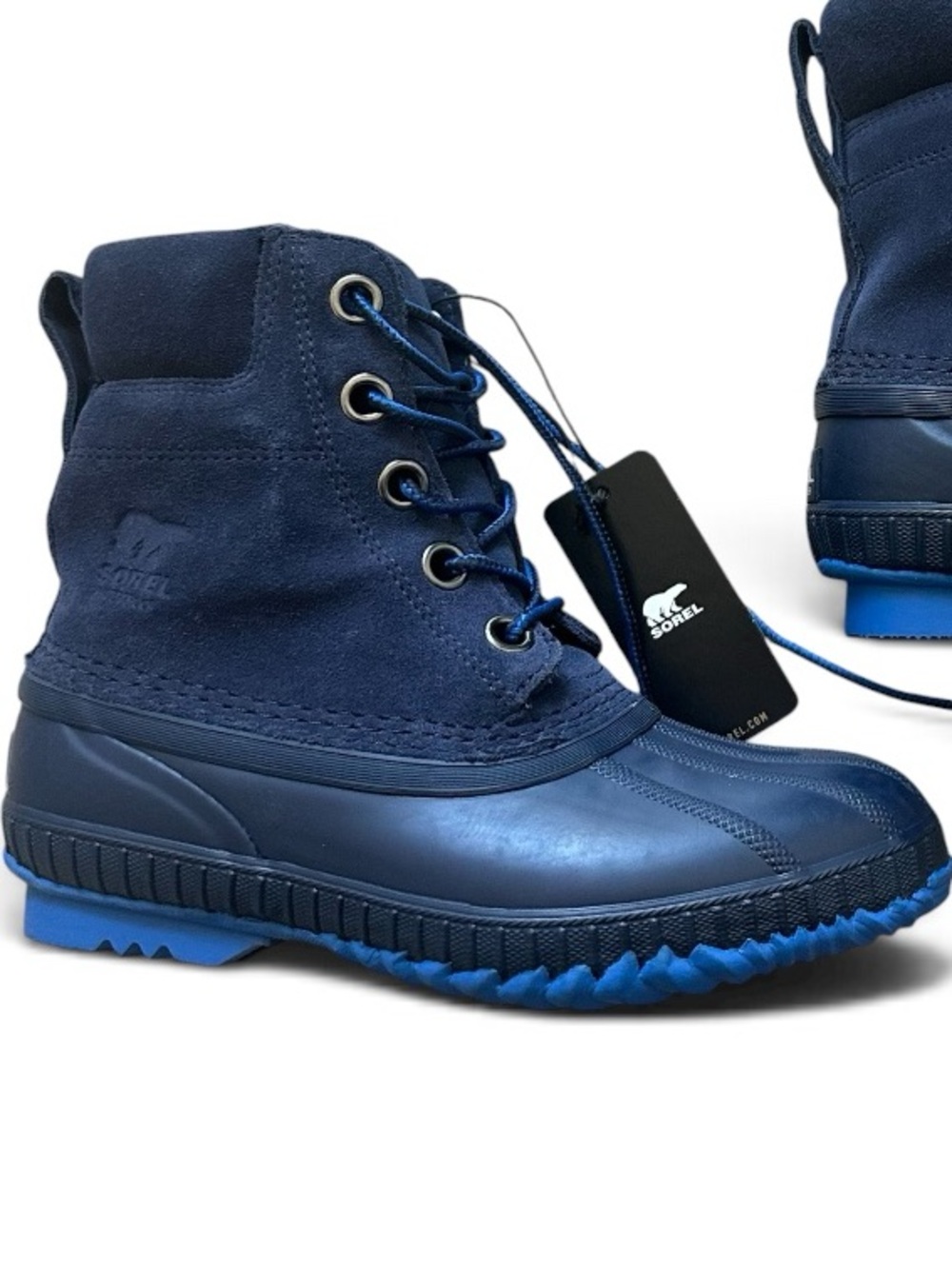 Sorel Kids Navy Blue Lace-Up Waterproof Rain/Snow Boots